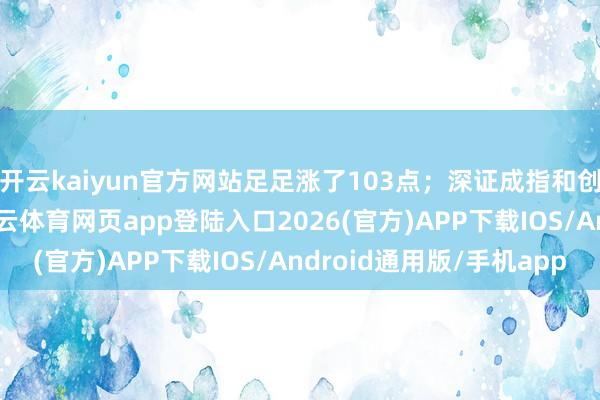 开云kaiyun官方网站足足涨了103点；深证成指和创业板指如风如虎-kai云体育网页app登陆入口2026(官方)APP下载IOS/Android通用版/手机app